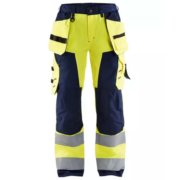 Blåkläder women's work trousers, Hi-vis yellow/Marine blue, large image number 0