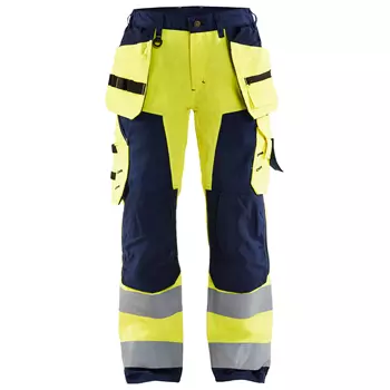 Blåkläder women's work trousers, Hi-vis yellow/Marine blue