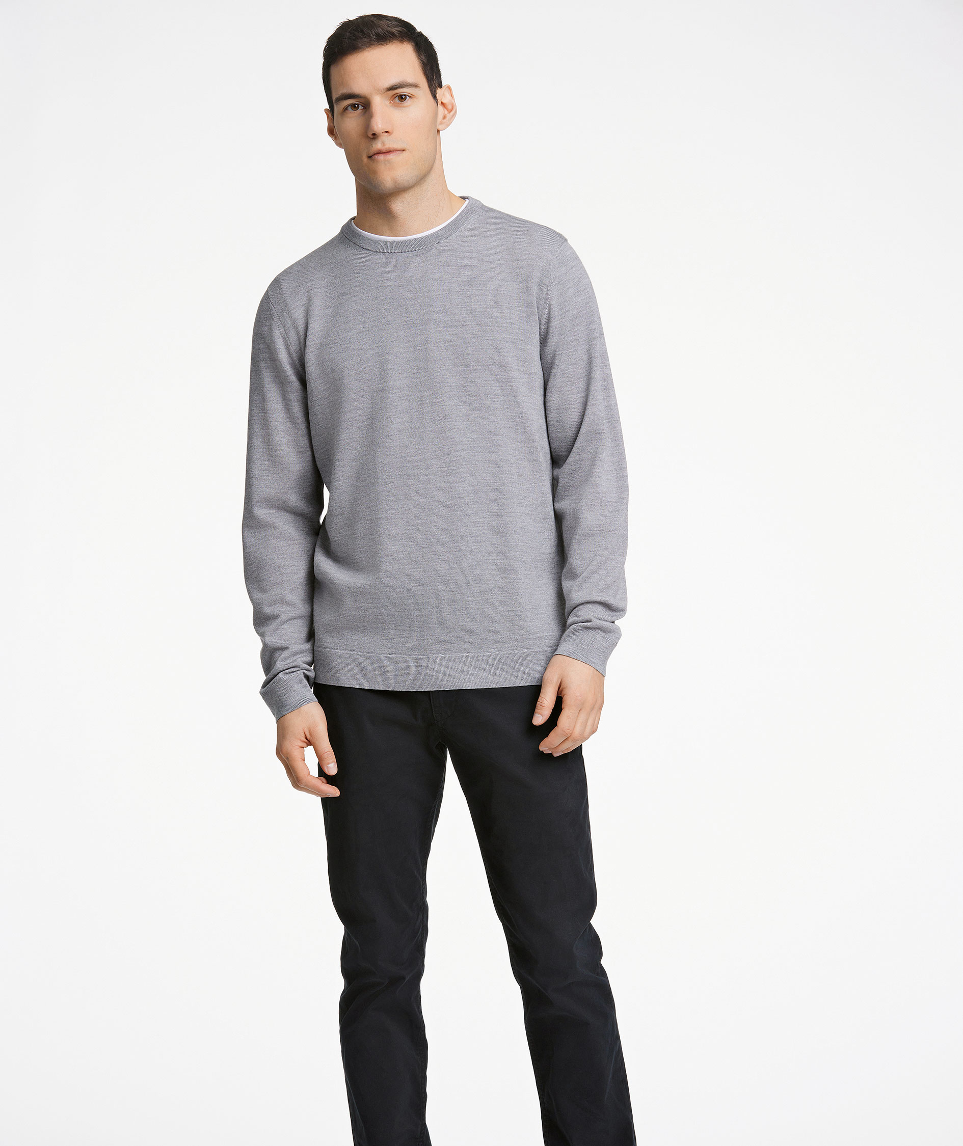 Lindbergh knitted pullover with merino wool, Grey Mel, large image number 1