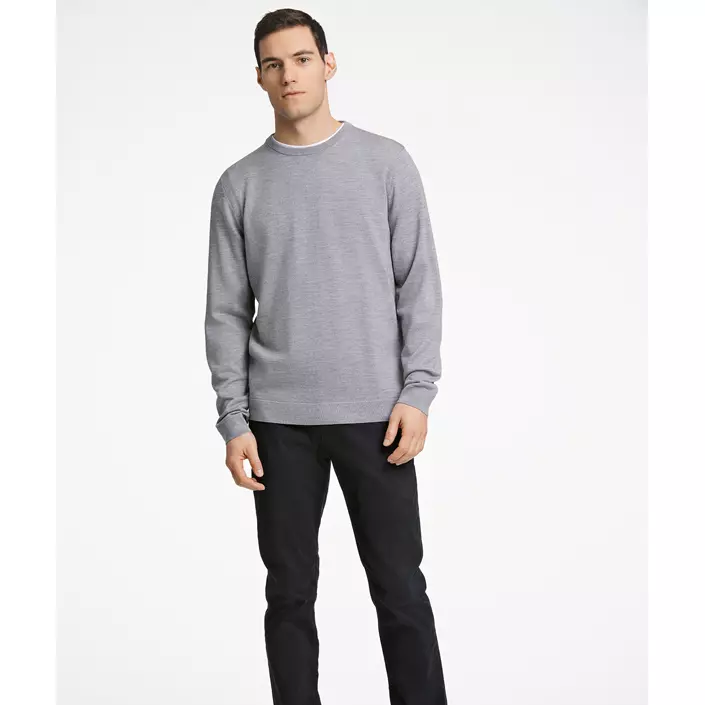 Lindbergh striktrøje med merinould, Grey Mel, large image number 1