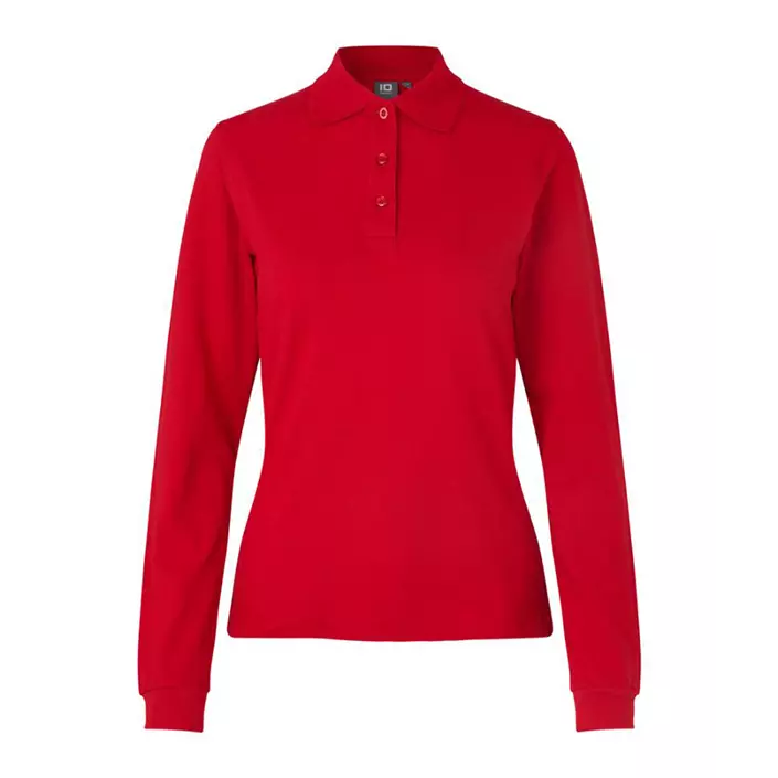 ID long-sleeved women's polo shirt with stretch, Red, large image number 0