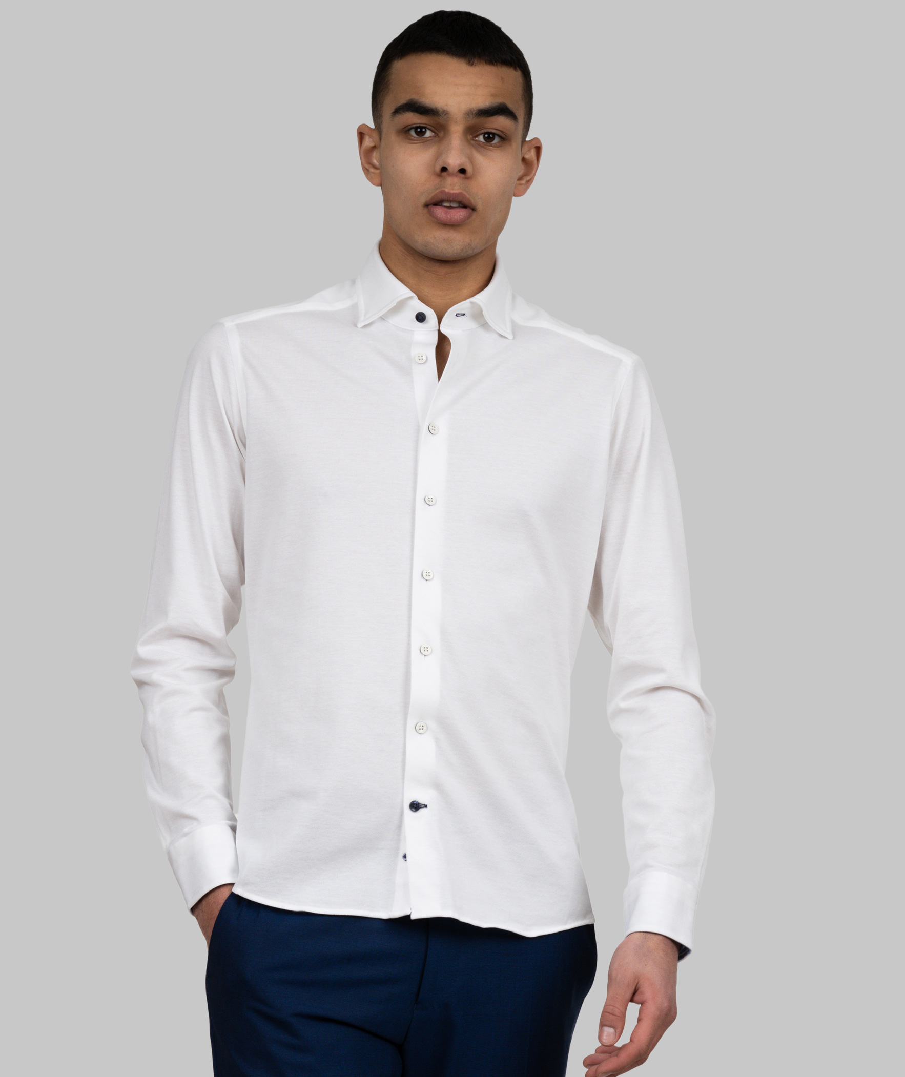 J. Harvest & Frost Indigo Bow 34 slim fit shirt, White, large image number 1