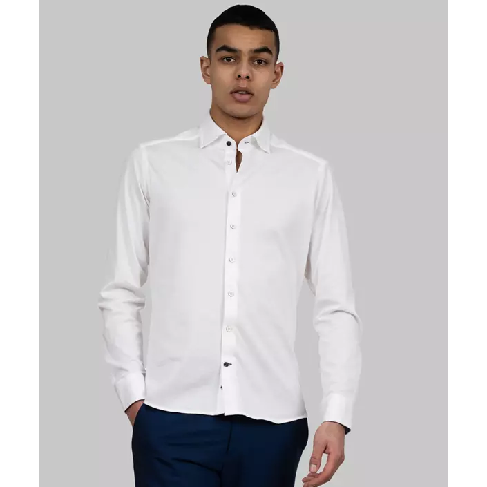J. Harvest & Frost Indigo Bow 34 slim fit skjorte, Hvid, large image number 1