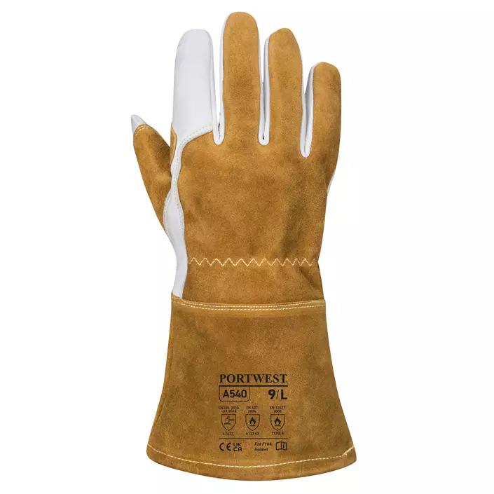 Portwest Ultra welder gloves with fleece lining, Brown, large image number 1