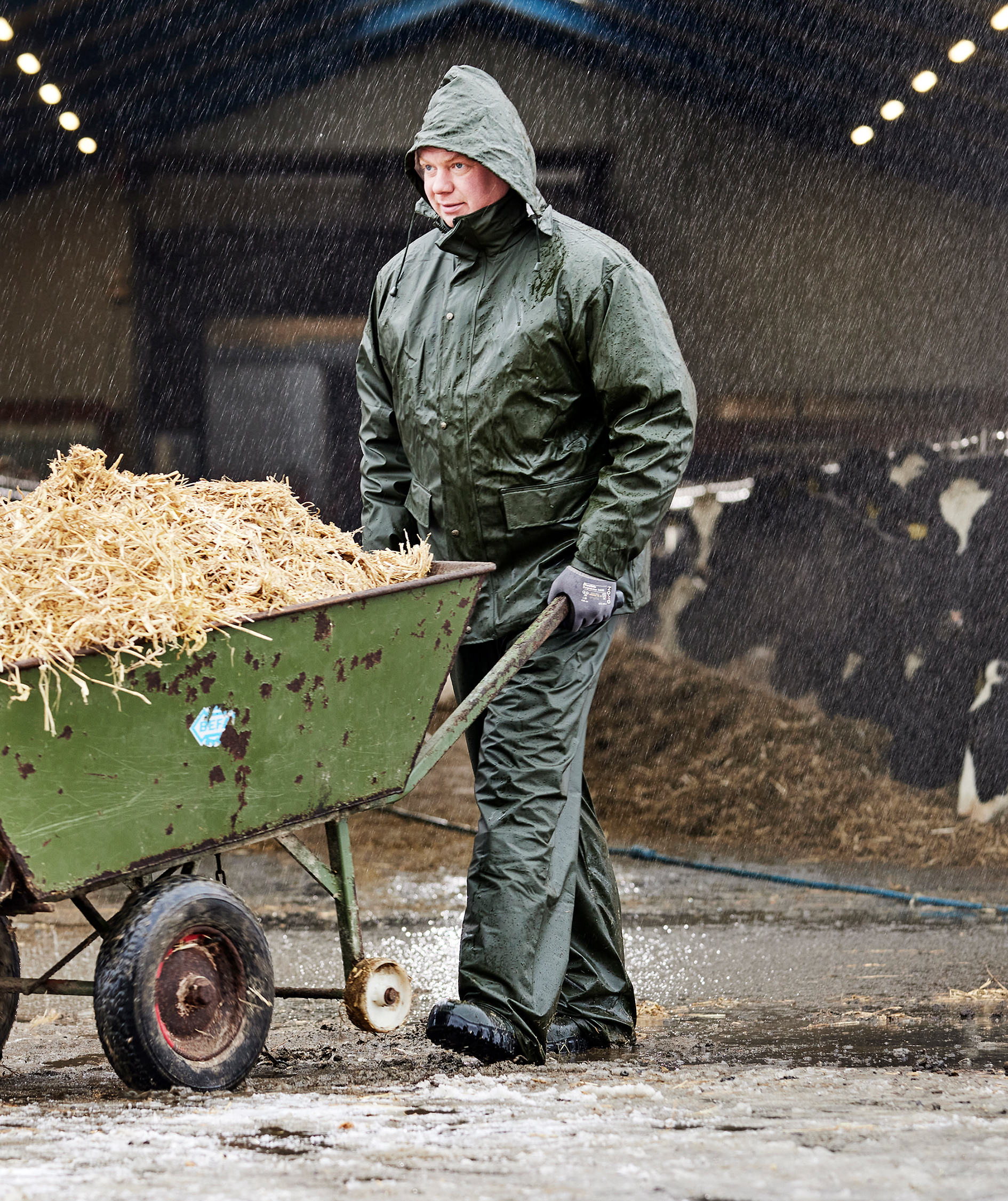 ELKA Dry Zone PU rain trousers, Olive Green