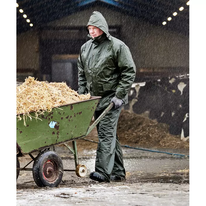 ELKA Dry Zone PU regnbyxa, Olivgrön, large image number 1