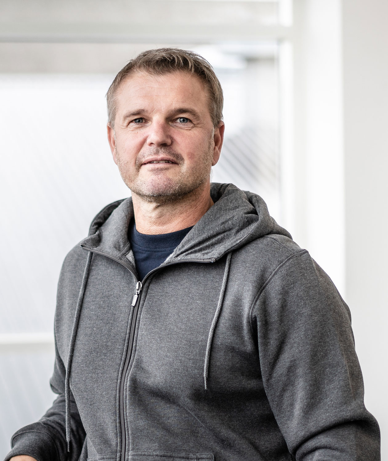 Roberto hoodie with full zipper, Antracit Melange, large image number 2