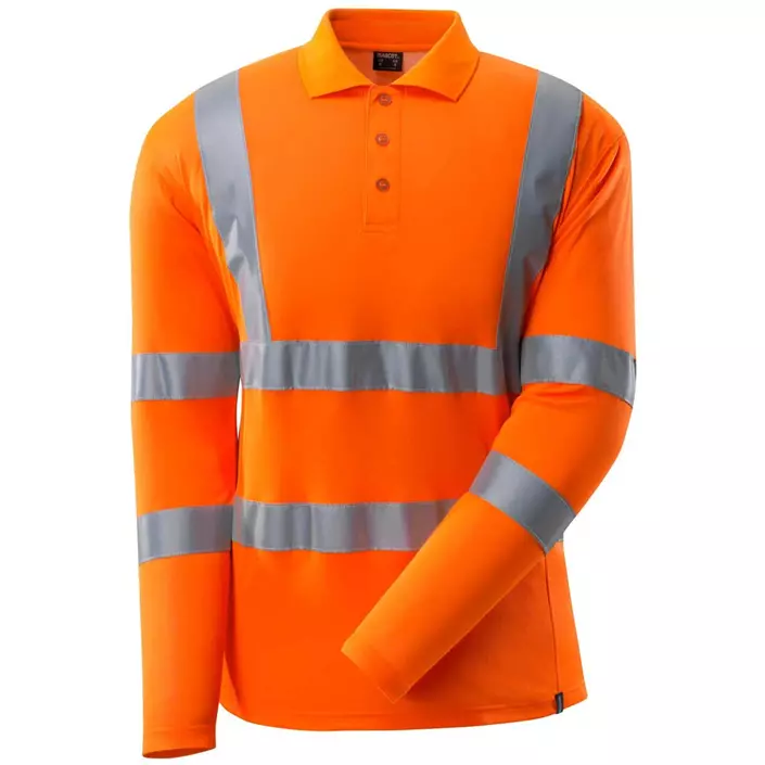Mascot Safe Classic long-sleeved polo shirt, Hi-vis Orange, large image number 0