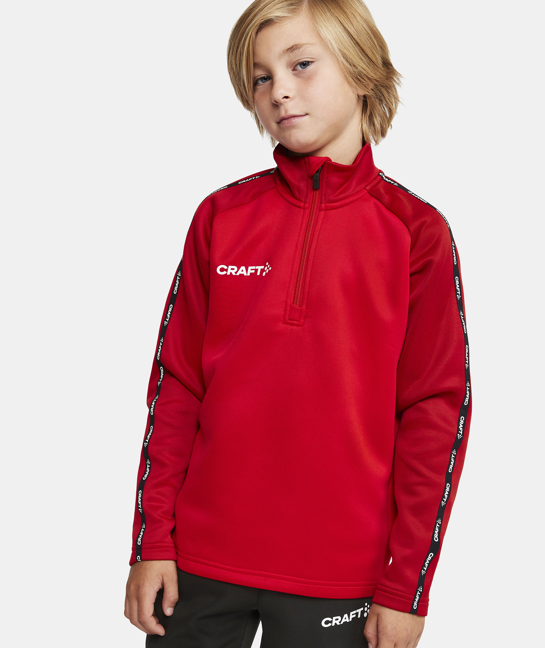 Craft Squad 2.0 halfzip training pullover for kids, Bright Red-Express, large image number 4