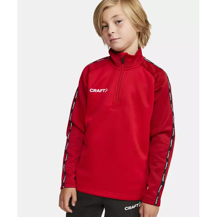Craft Squad 2.0 halfzip training pullover for kids, Bright Red-Express, large image number 4