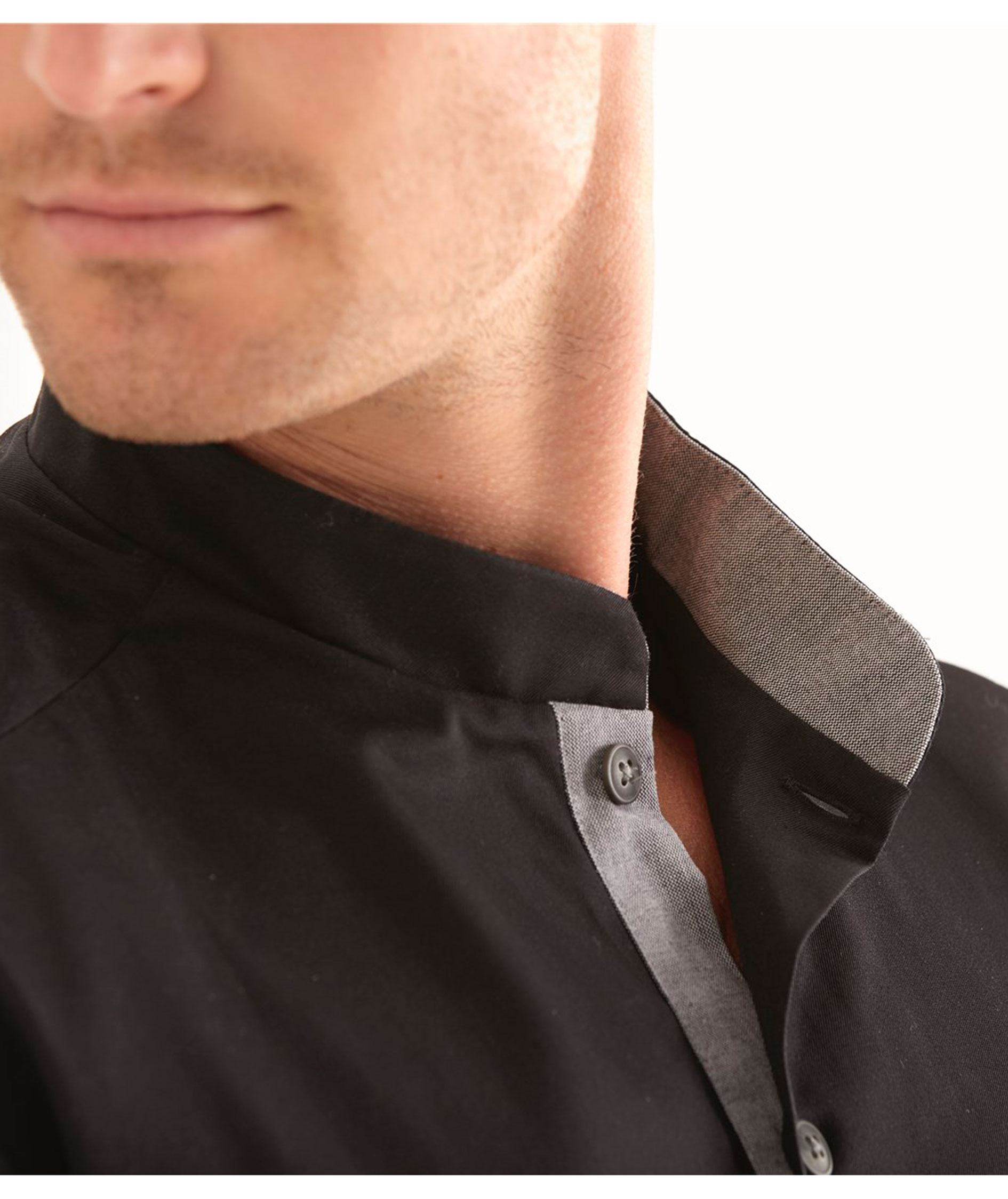 Kentaur modern fit kokkeskjorte/serveringsskjorte, Sort, large image number 2