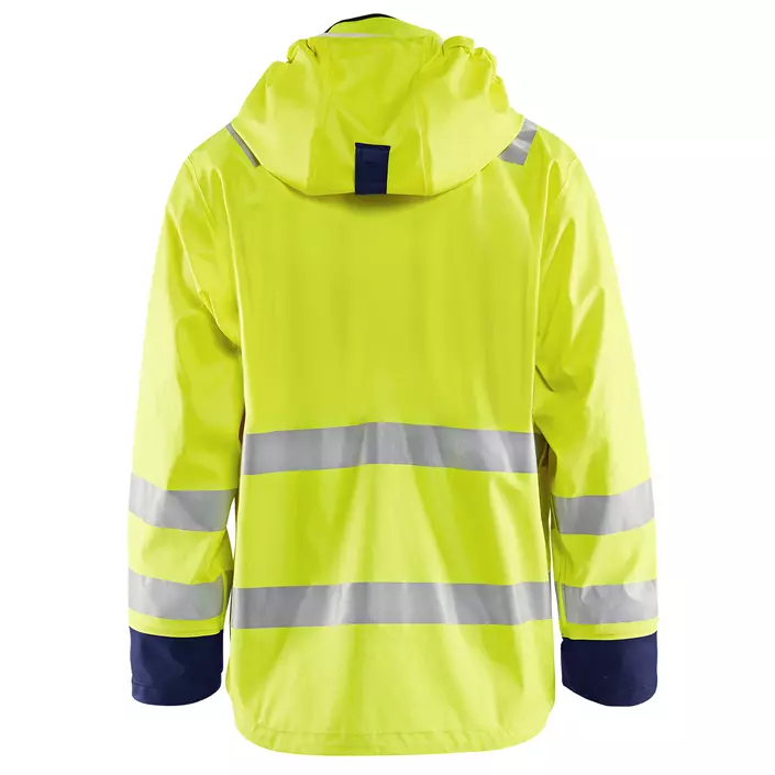 Blåkläder lined rain jacket, Hi-vis Yellow/Marine, large image number 1