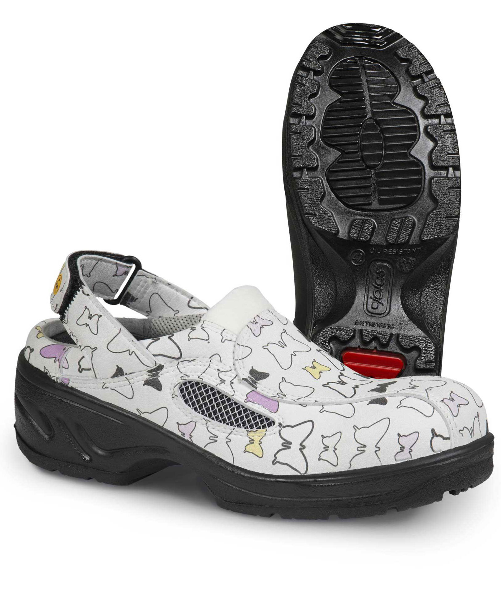 Jalas 2982 Ronja clogs med h&auml;lrem dam, Vit/Svart