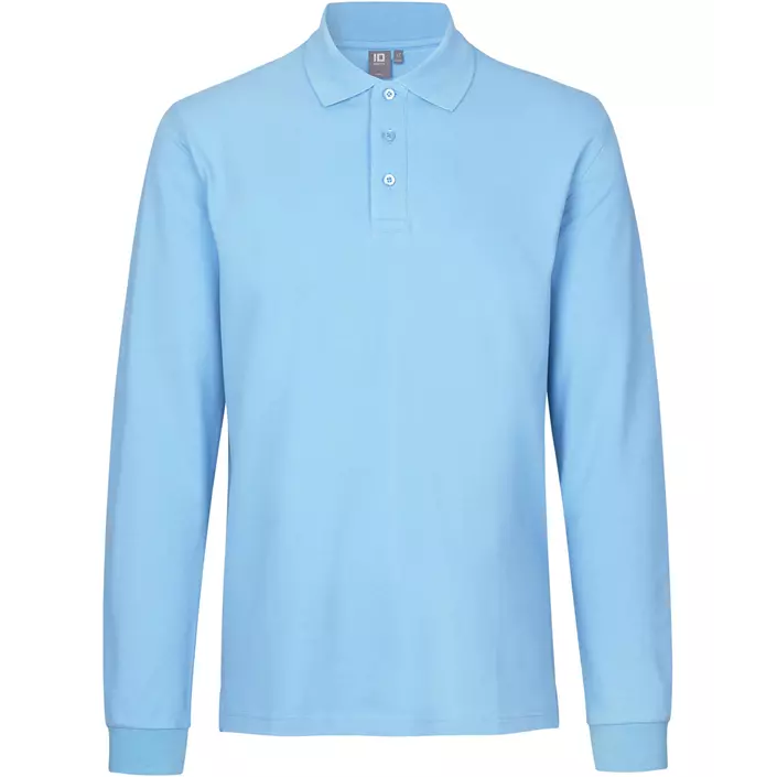 ID long-sleeved polo shirt with stretch, Light Blue, large image number 0