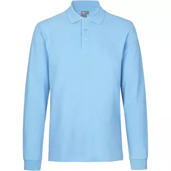 ID long-sleeved polo shirt with stretch, Light Blue