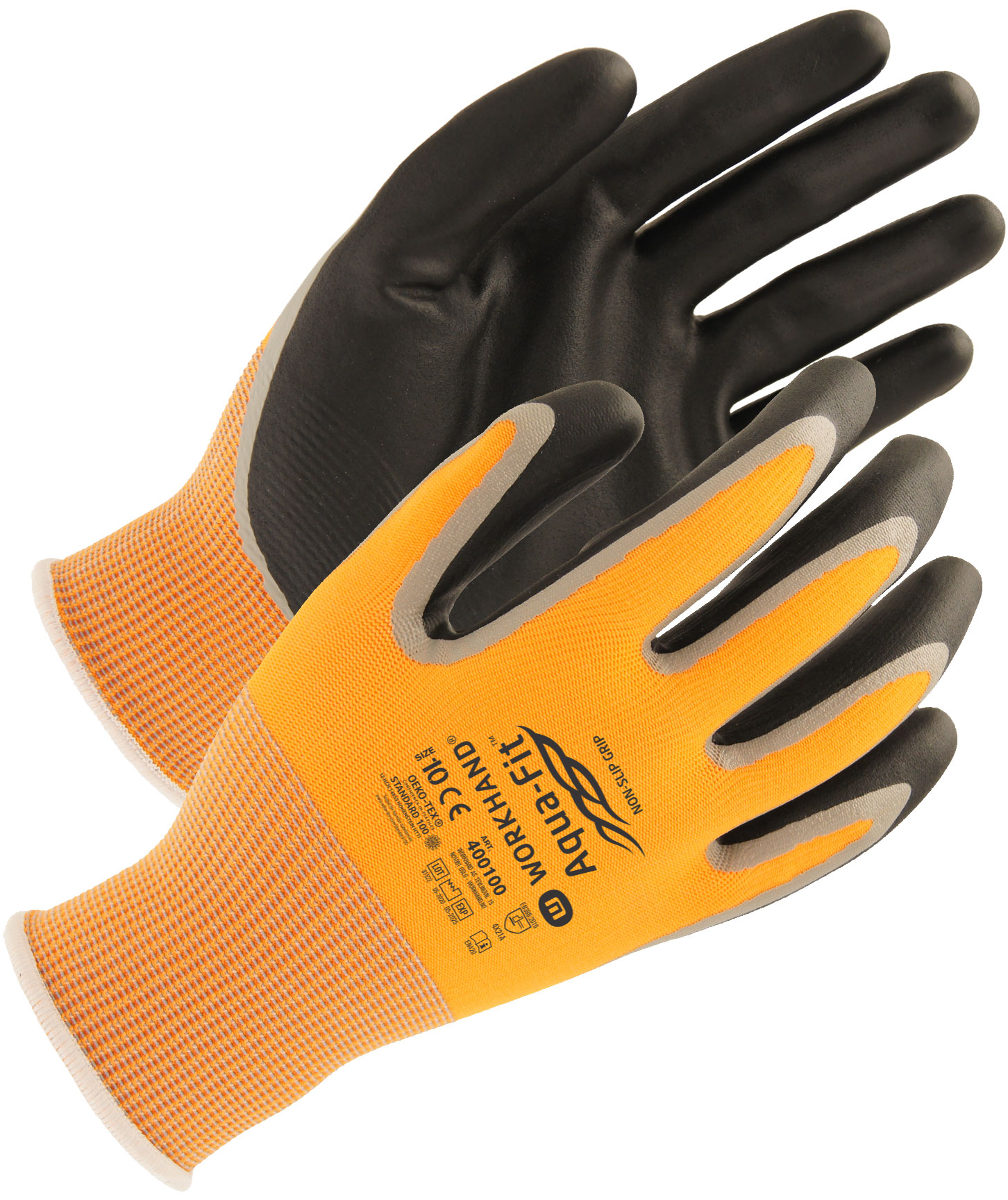 Workhand Aqua-Fit arbetshandskar, Orange/Svart
