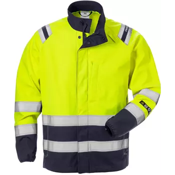 Fristads Flamestat softshell jacket 4016, Hi-Vis yellow/marine