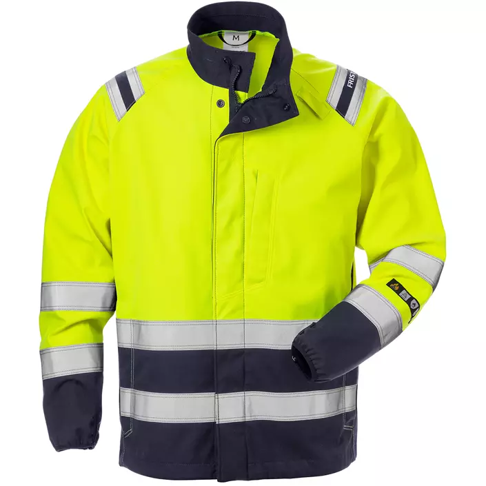 Fristads Flamestat softshell jacket 4016, Hi-Vis yellow/marine, large image number 0