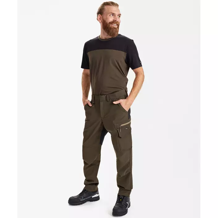 Engel Entire servicebukser full stretch, Forest Green/Black, large image number 2