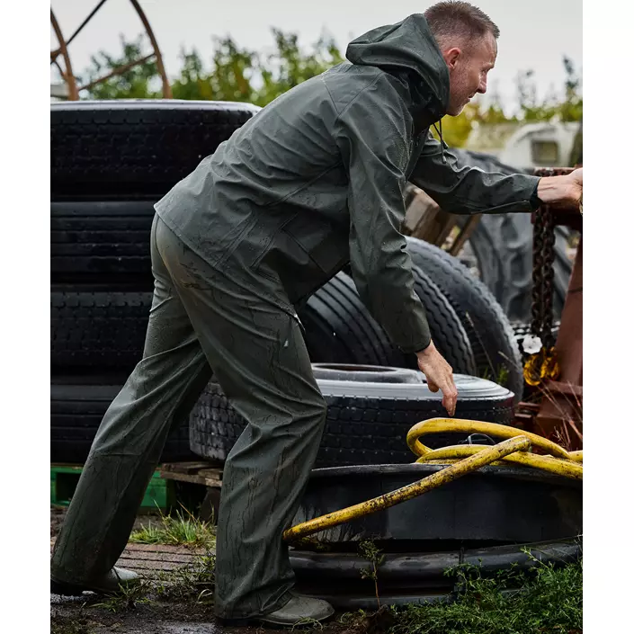 ELKA Elements Outdoor PU/PVC regnbukser, Olivengrøn, large image number 2