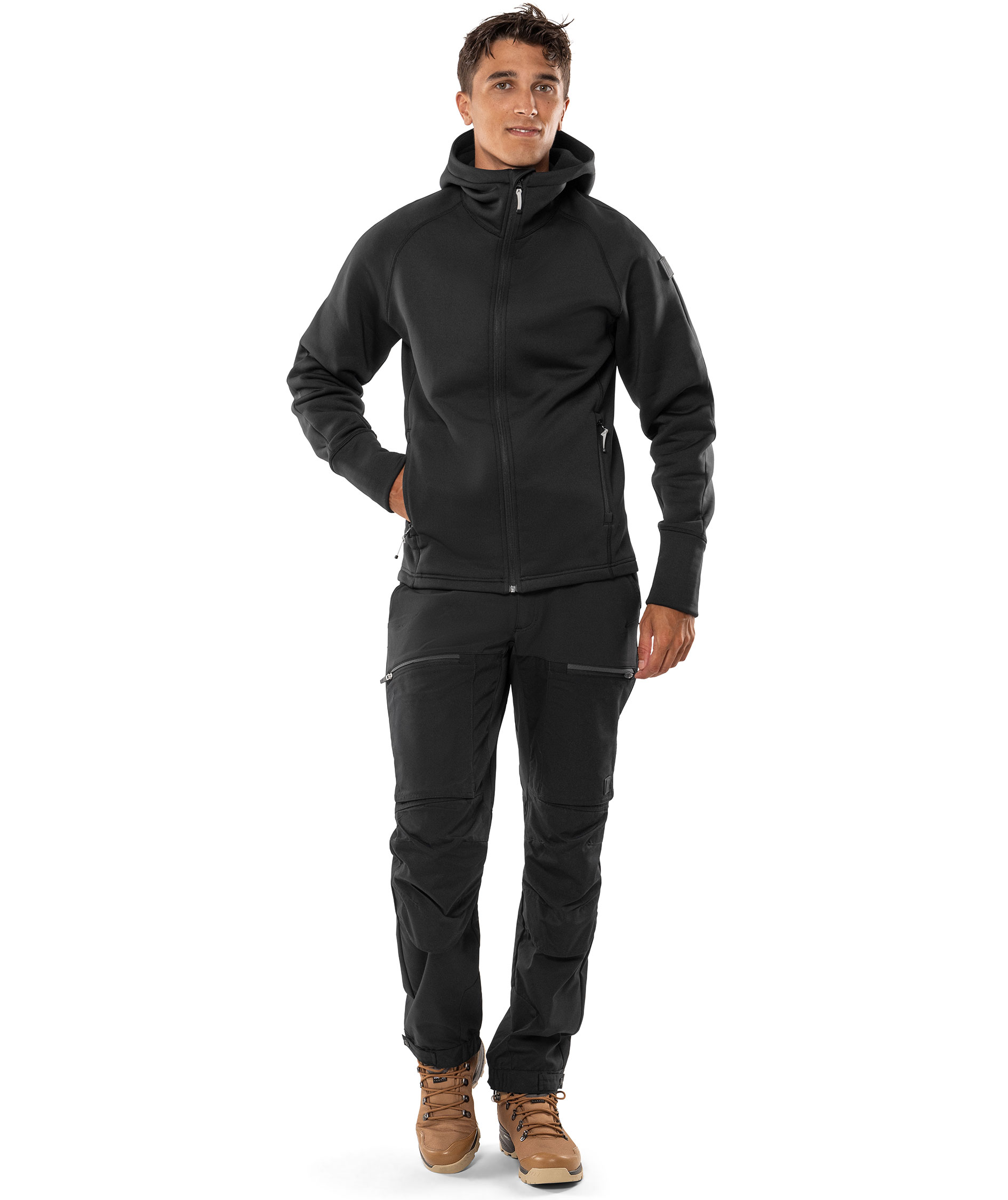 Fristads Cobalt Polartec&reg; hoodie with zipper full stretch, Black