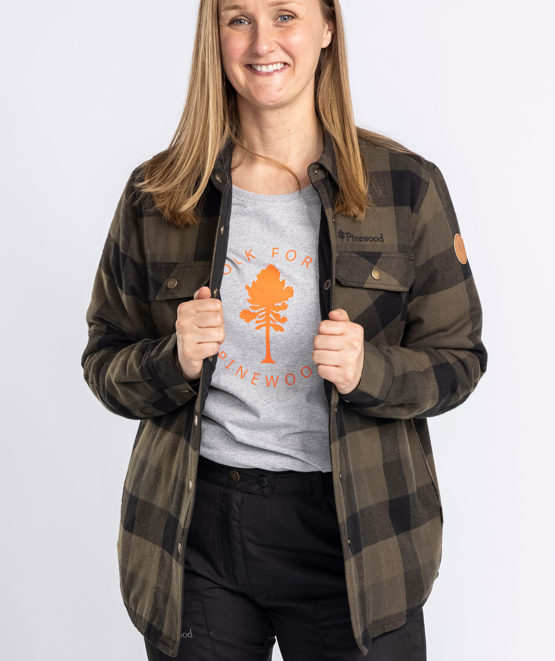 Pinewood Canada Classic 2.0 foret dame skjortejakke, Gr&oslash;n/Sort, large image number 3