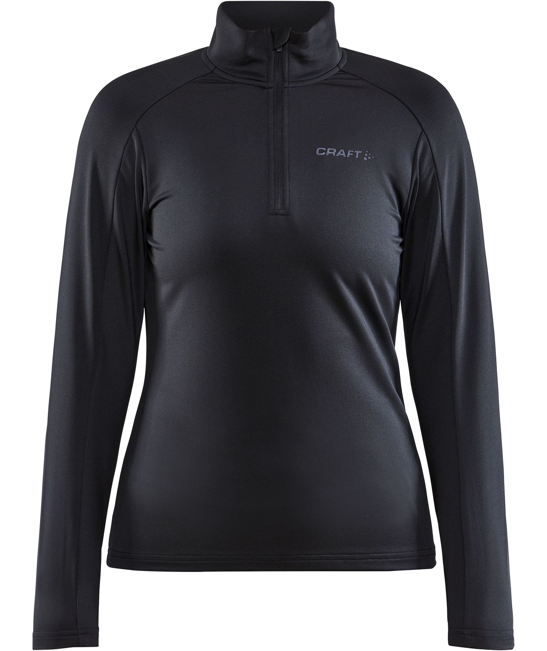 Craft Core Gain half zip dame midlayer, Black, Black, swatch