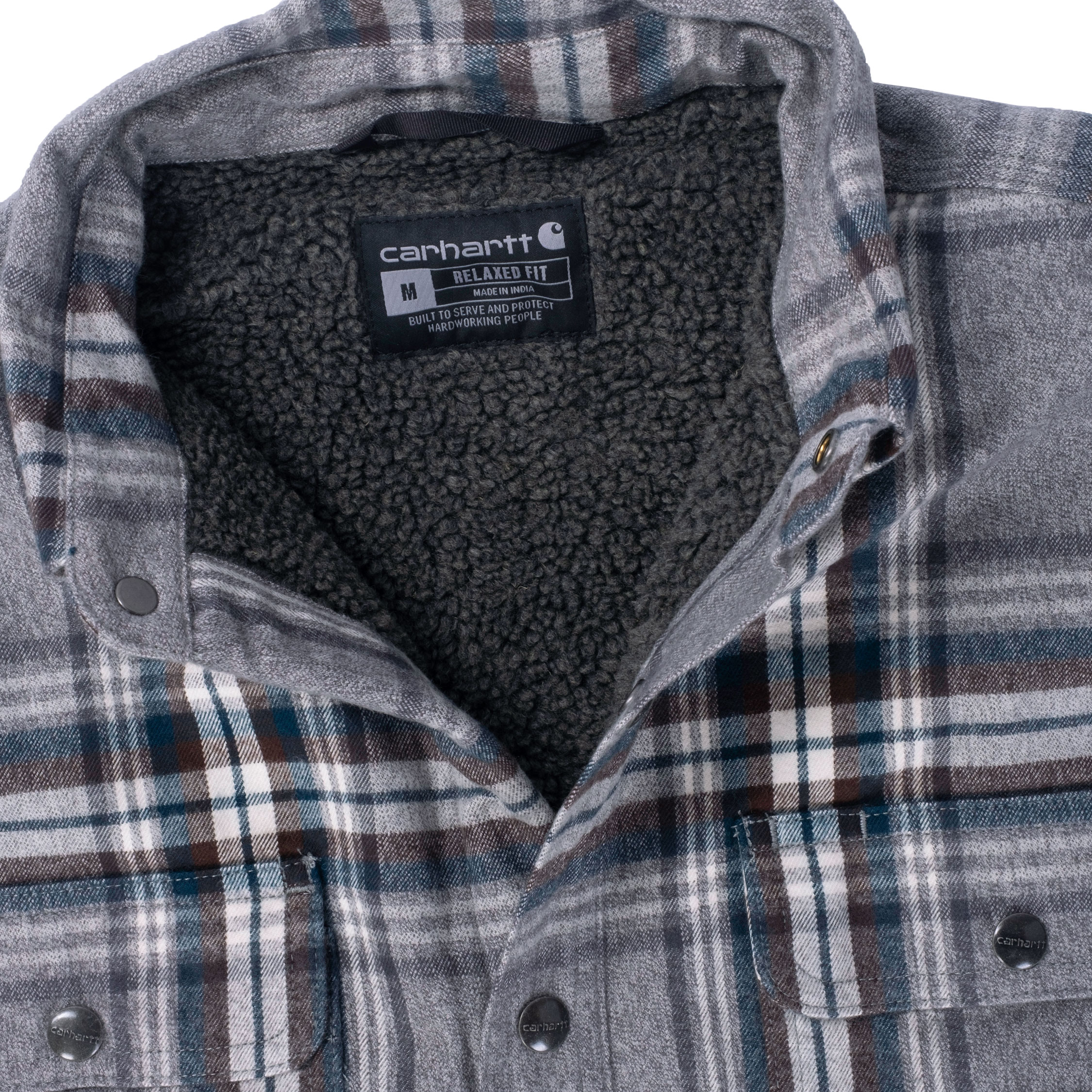 Carhartt Sherpa Gef&uuml;ttert Hemdjacke, Asphalt, large image number 4