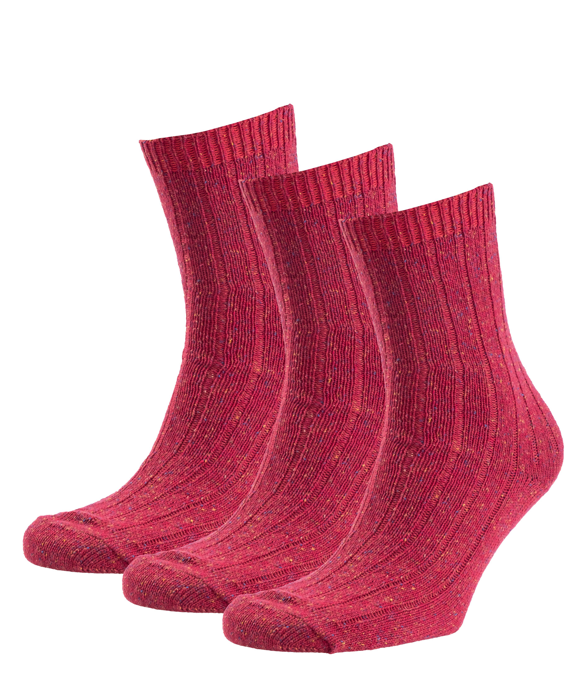 3-pack socks with merino wool, Scarlett Red/Nests, Scarlett Red/Nests, swatch