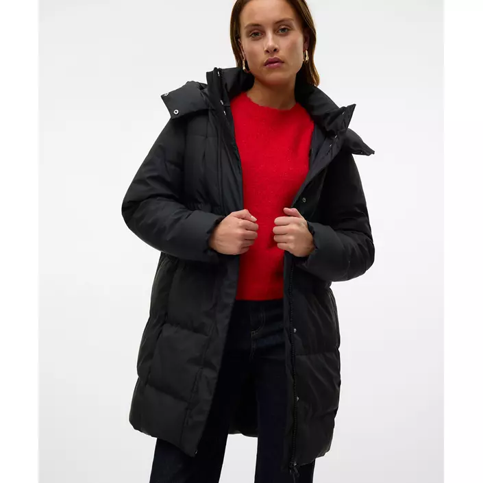 Vero Moda VMGRETAKYLIE coated vadderad jacka, Black, large image number 3