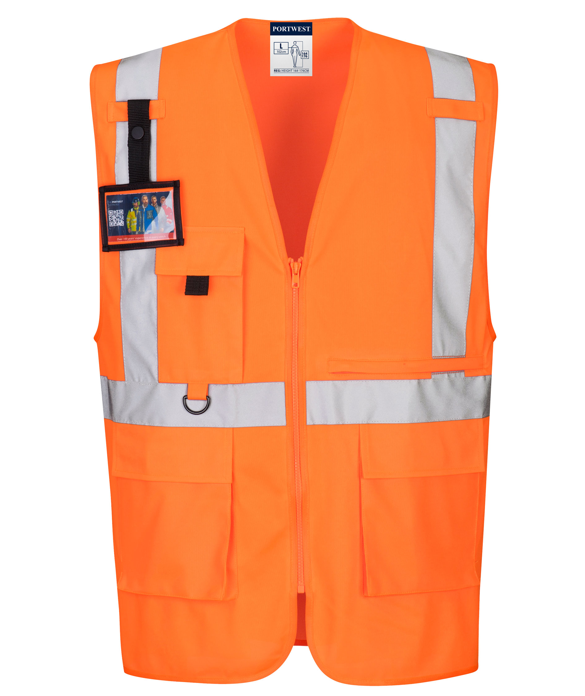 Portwest work vest, Hi-vis Orange, large image number 2
