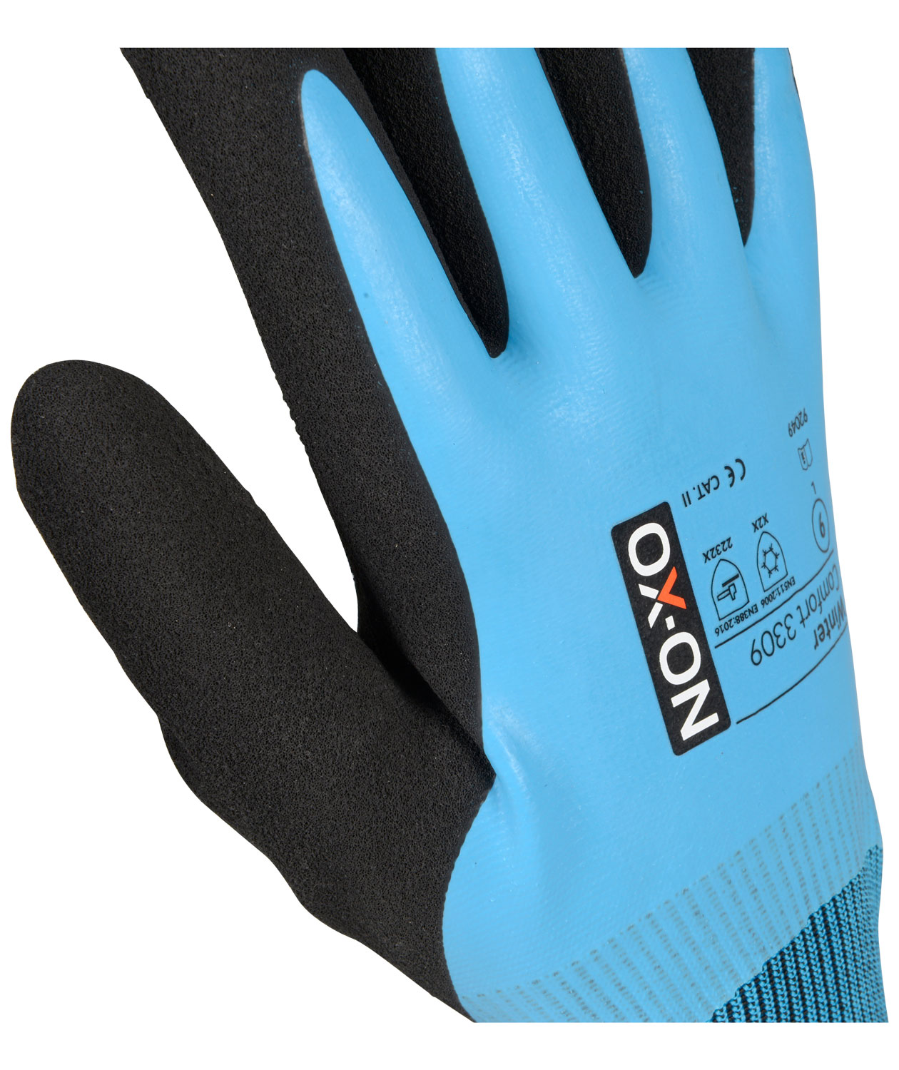 OX-ON winter comfort 3309 gloves, Black/Blue