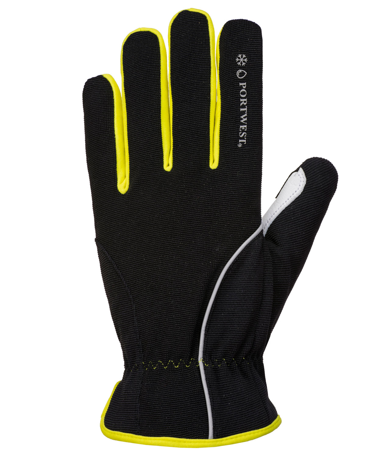 Portwest A776 winter work gloves, White/black/yellow