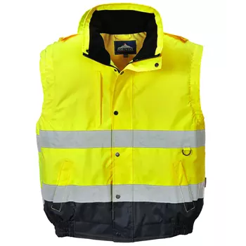 Portwest 2-in-1 pilot jacket, Hi-Vis yellow/marine