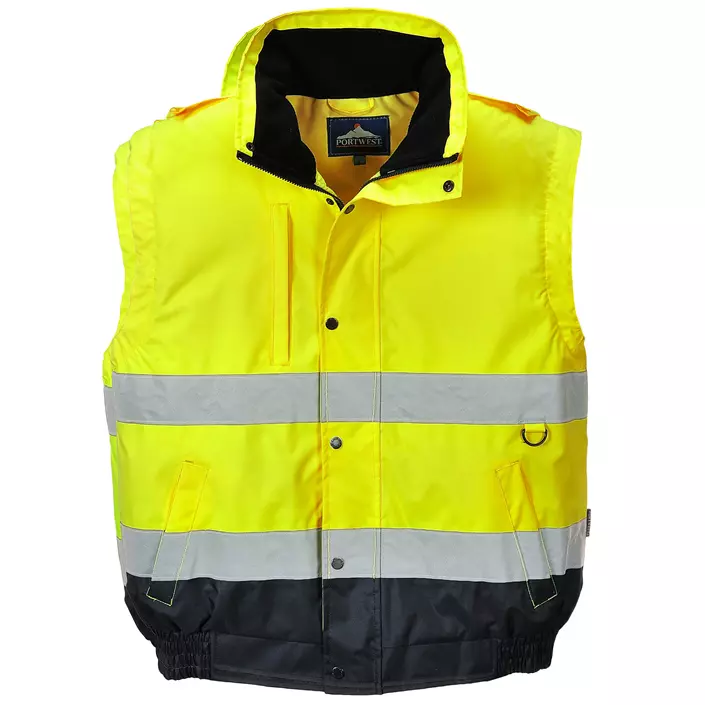 Portwest 2-in-1 pilot jacket, Hi-Vis yellow/marine, large image number 1