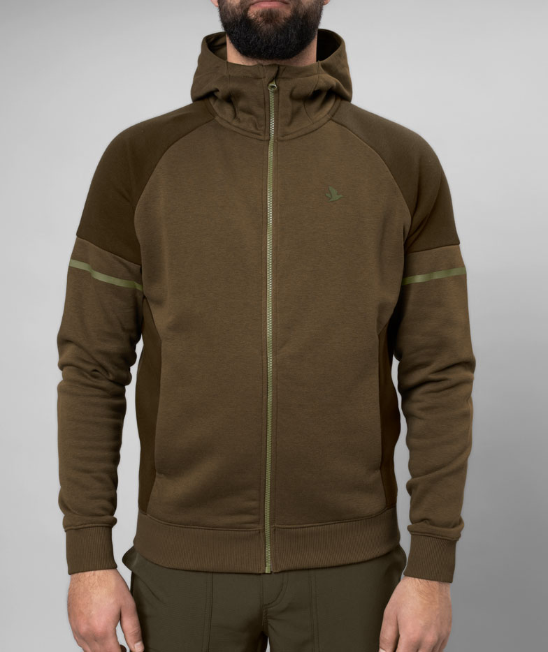 Seeland Cross fleece hoodie with zipper, Dark Olive, large image number 3