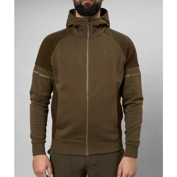 Seeland Cross fleece hoodie with zipper, Dark Olive, large image number 3