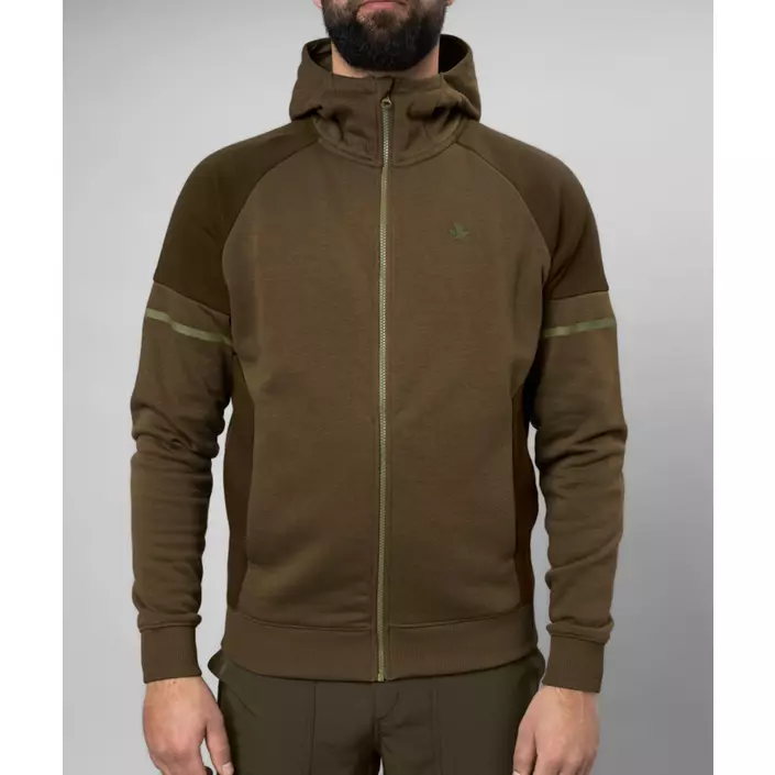 Seeland Cross fleece hoodie with zipper, Dark Olive, large image number 3