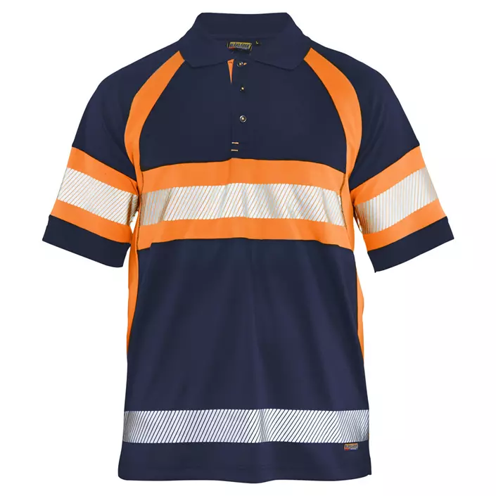 Blåkläder polo T-skjorte, Marine/Hi-Vis Oransje, large image number 0
