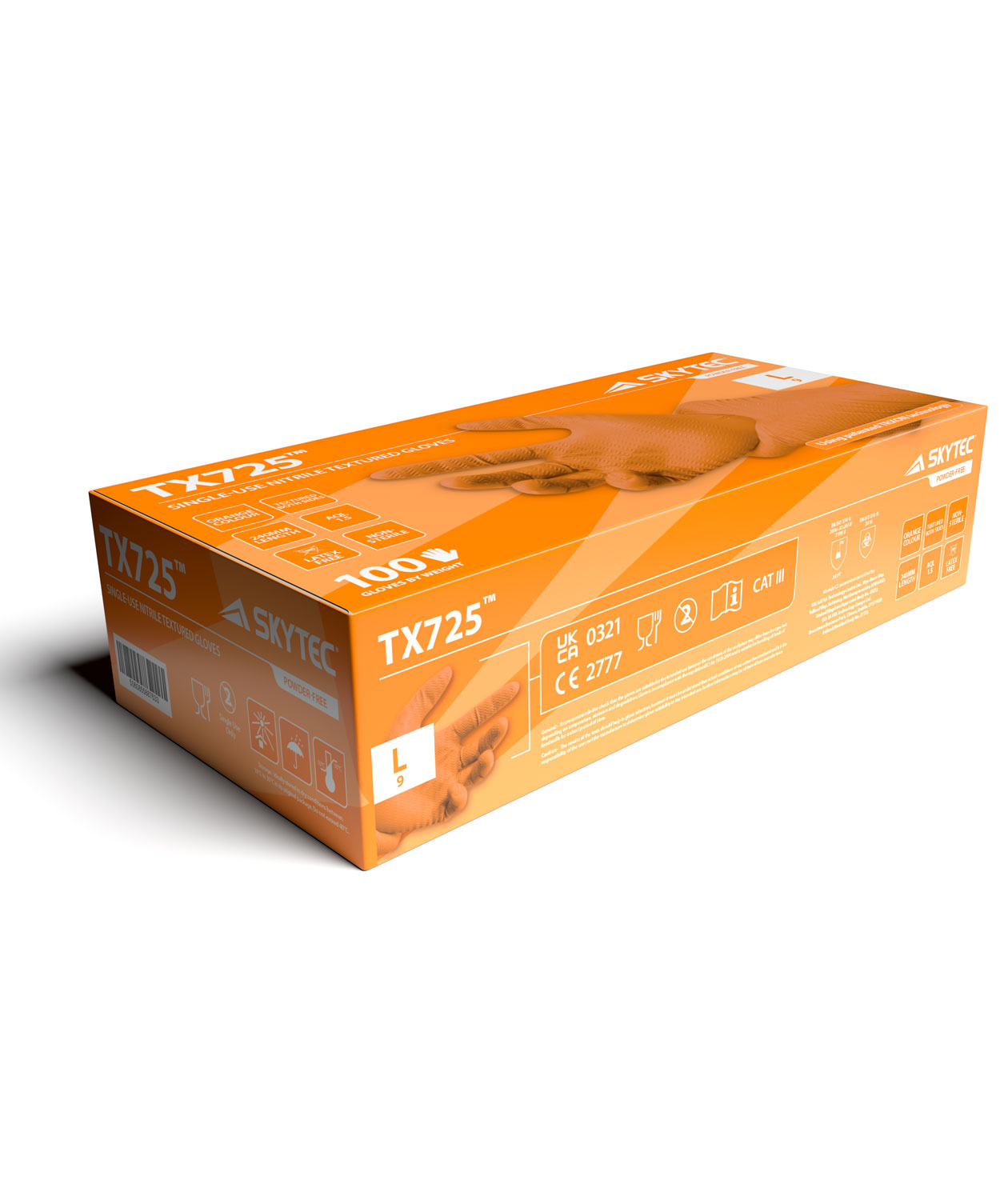 Skytec TX725&trade; nitril engangshandsker 100 stk., Orange, large image number 3