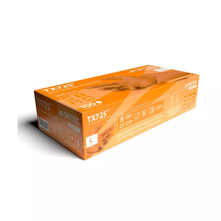 Skytec TX725™ nitril engångshandskar 100 st., Orange, large image number 3