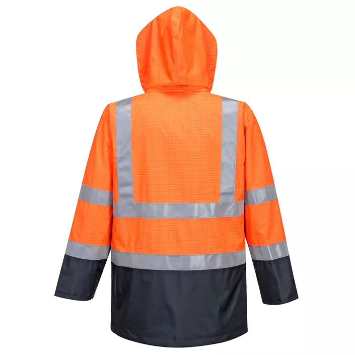 Portwest BizFlame rain jacket, Hi-vis Orange/Marine, large image number 1