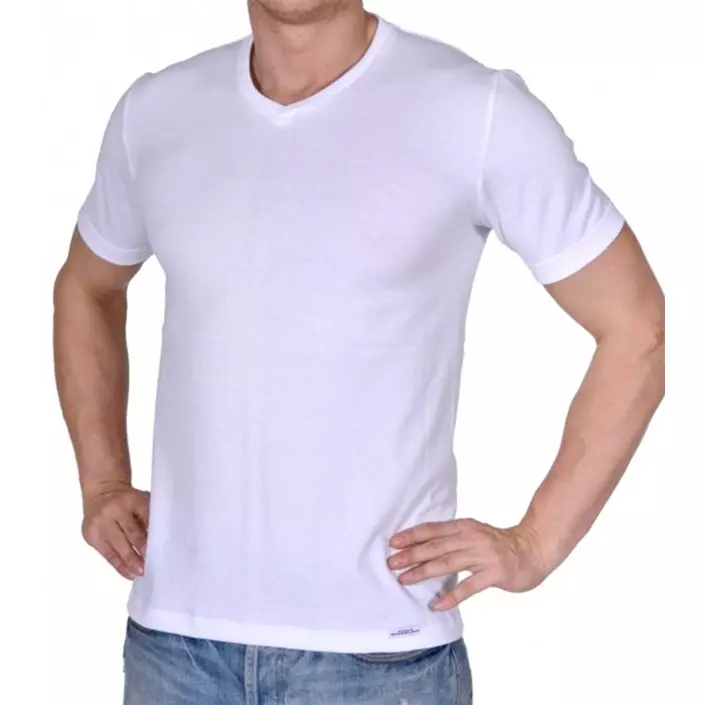 by Mikkelsen V-hals T-shirt, Hvid, large image number 1