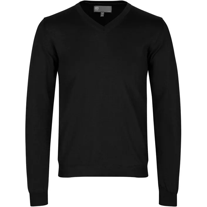 ID stickad tröja med merinoull, Svart, large image number 0