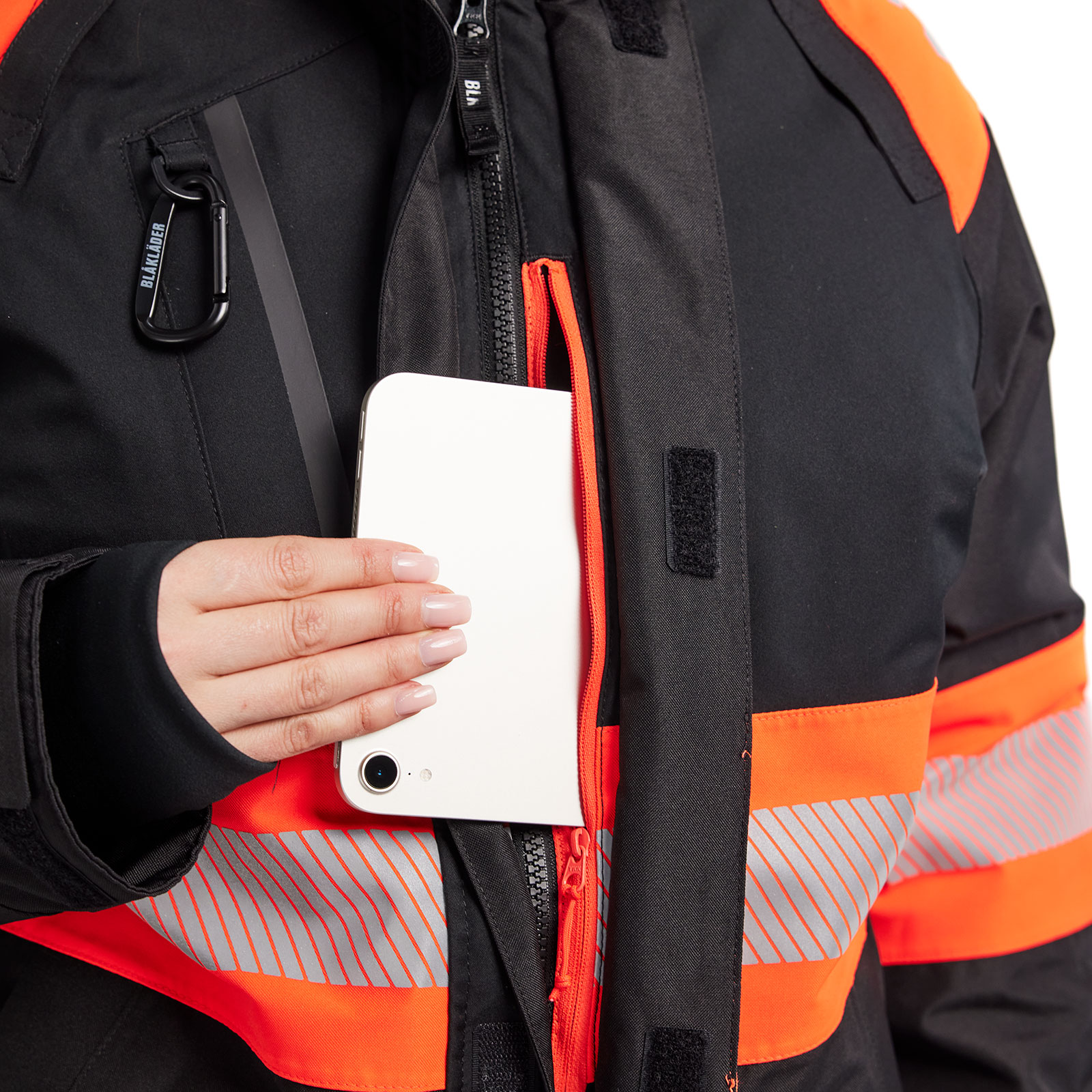 Bl&aring;kl&auml;der Damen Winterjacke, Schwarz/Hi-Vis Rot, large image number 5