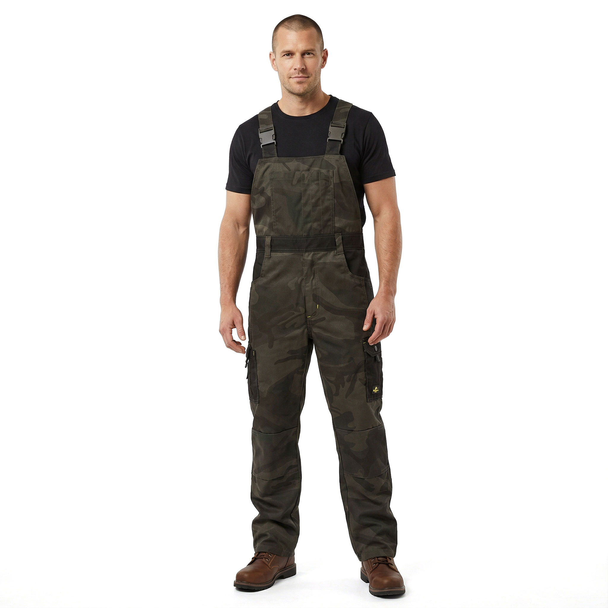 Uncle Sam bib and brace, Olive Camouflage/Lime, large image number 2