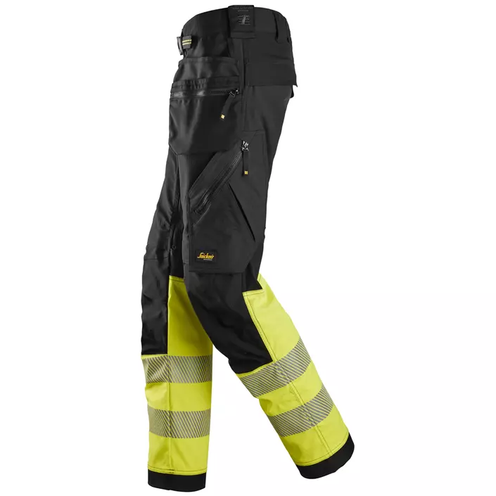Snickers craftsman trousers 6934, Black/Hi-Vis Yellow, large image number 3