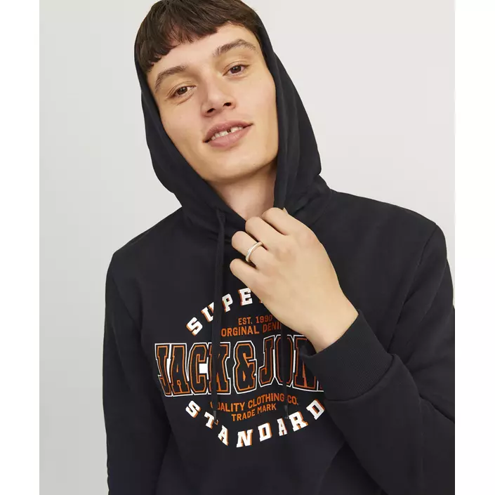 Jack & Jones JJELOGO Hættetrøje, Black, large image number 3