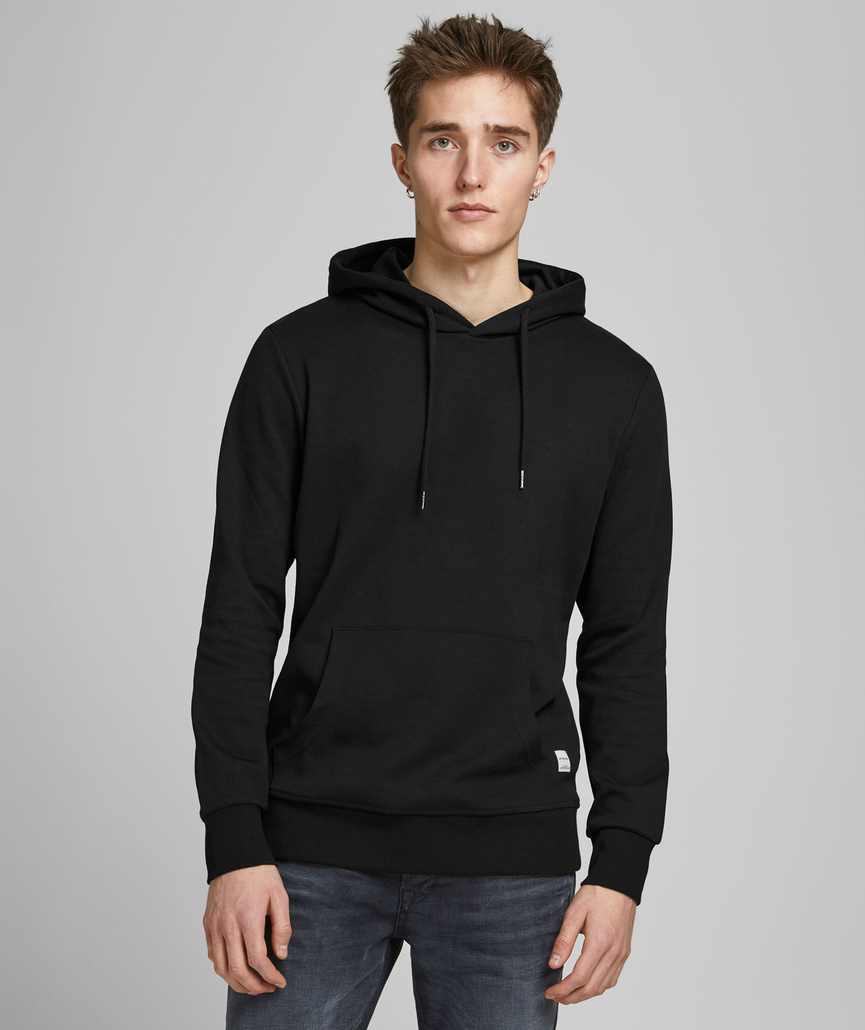 Jack & Jones JJEBASIC Hoodie, Schwarz