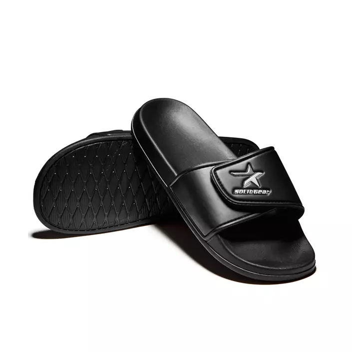 Solid Gear Slide Moon shower sandals, Black, large image number 4